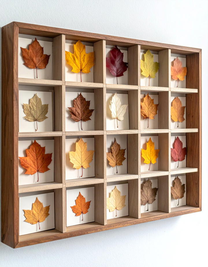 Leaf Specimen Collection Display - 50 fall leaves decor ideas