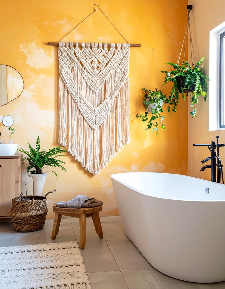 Macrame Wall Hanging - 50 fall bathroom decor ideas