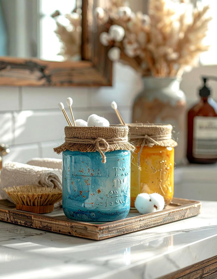 Mason Jar Storage Solutions - 50 fall bathroom decor ideas