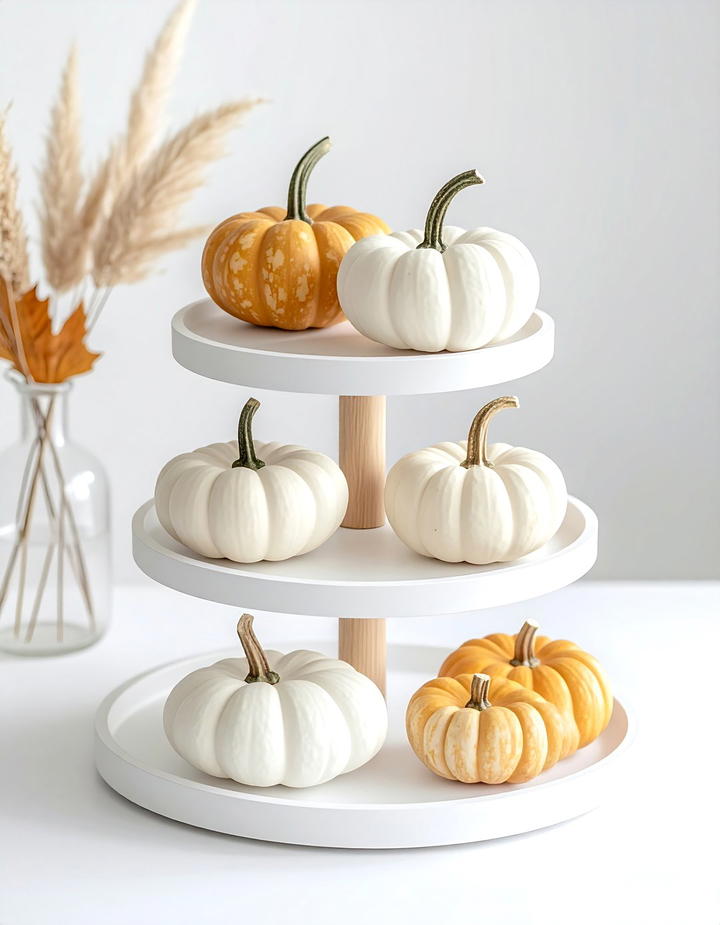 Minimal Scandinavian Autumn - 50 fall tiered tray decor ideas
