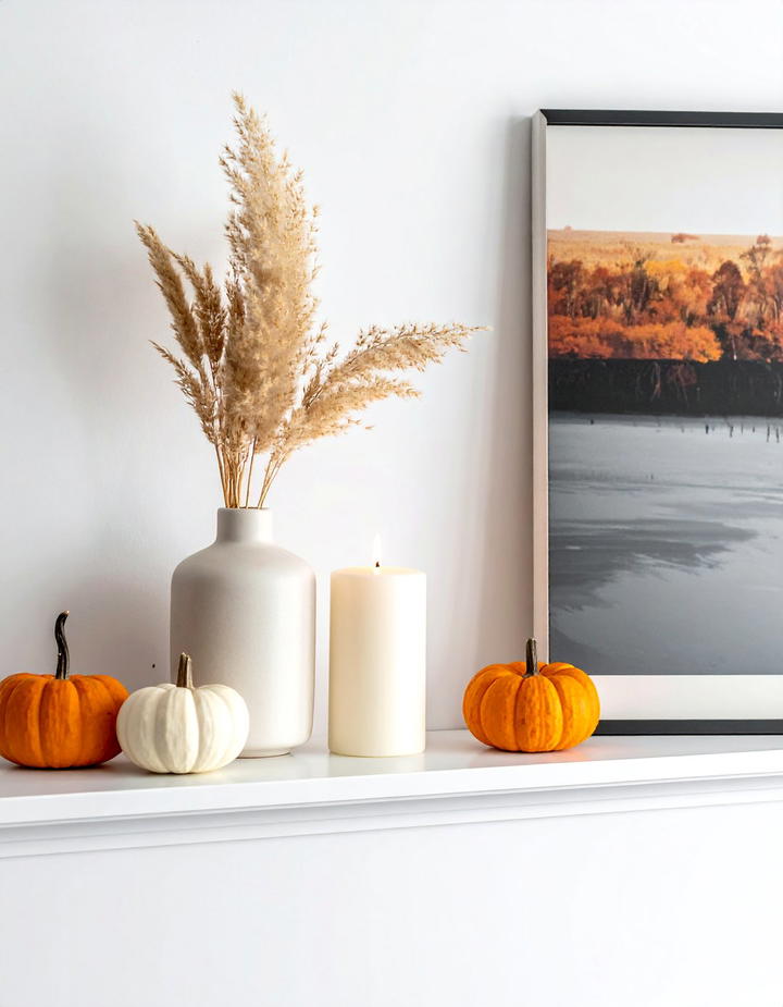 Minimalist Mantel with Natural Elements - 50 fall decor ideas