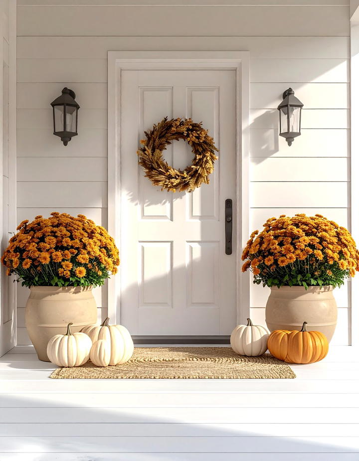 Minimalist Neutral Entrance - 50 modern fall porch decor ideas