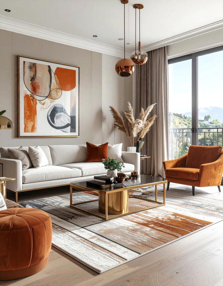 Mixed Metal Accents - 50 living room fall decor ideas