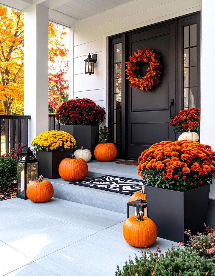 Modern Geometric Patterns - 50 modern fall porch decor ideas