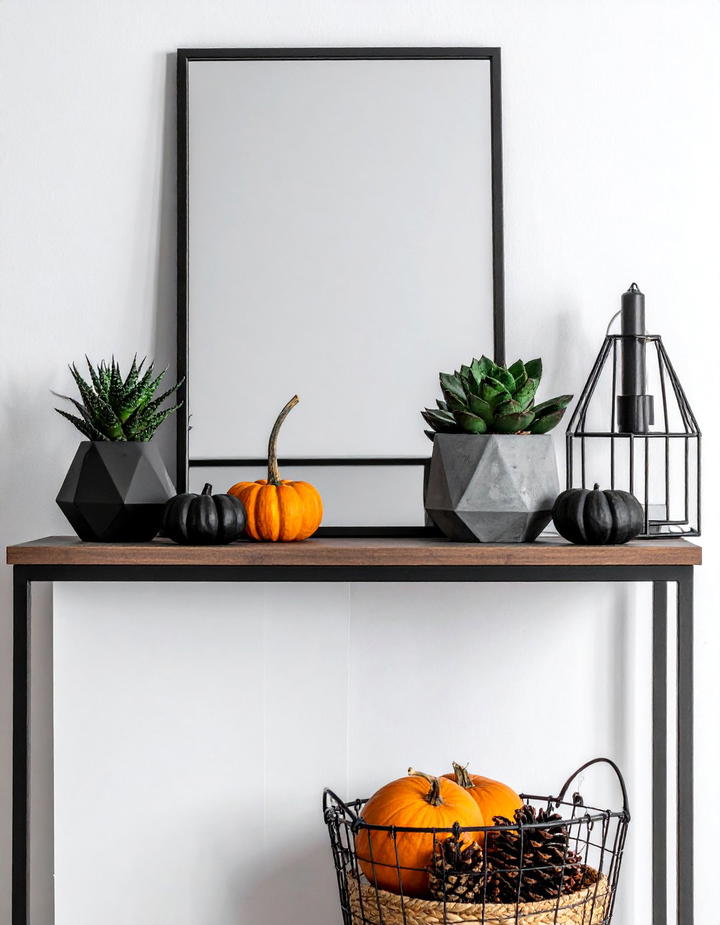 Modern Industrial Mantel with Metal Elements - 50 fall mantel decor ideas