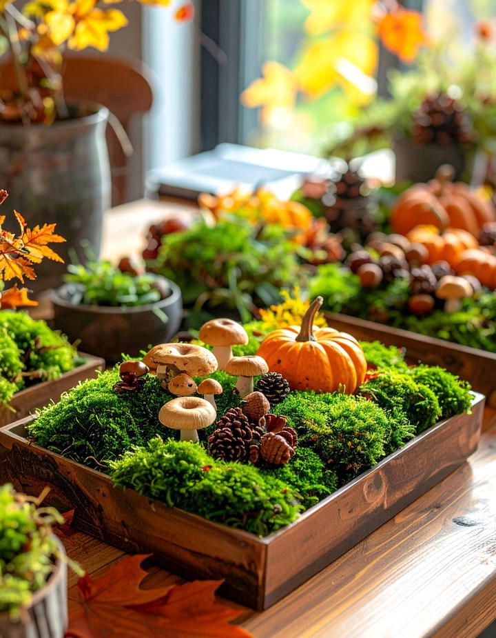 Moss and Natural Elements - 50 fall table decor ideas