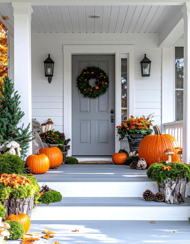 Moss and Woodland Theme - 50 modern fall porch decor ideas