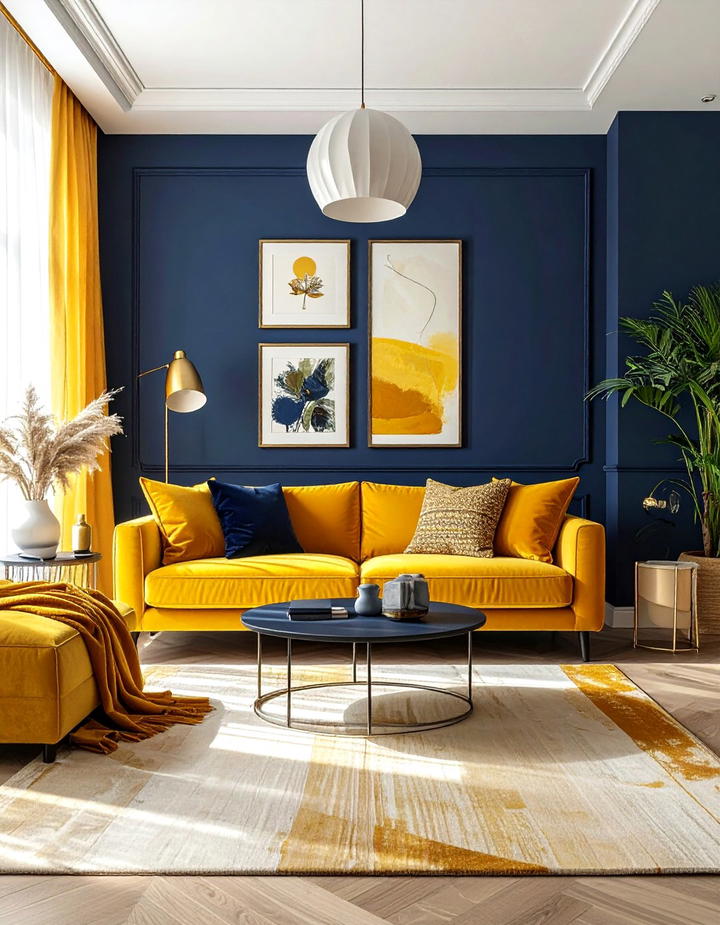 Mustard Yellow Accents - 50 living room fall decor ideas