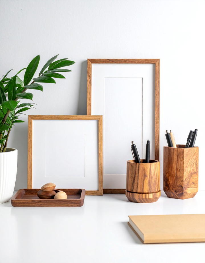 Natural Wood Office Accessories - 50 fall office decor ideas