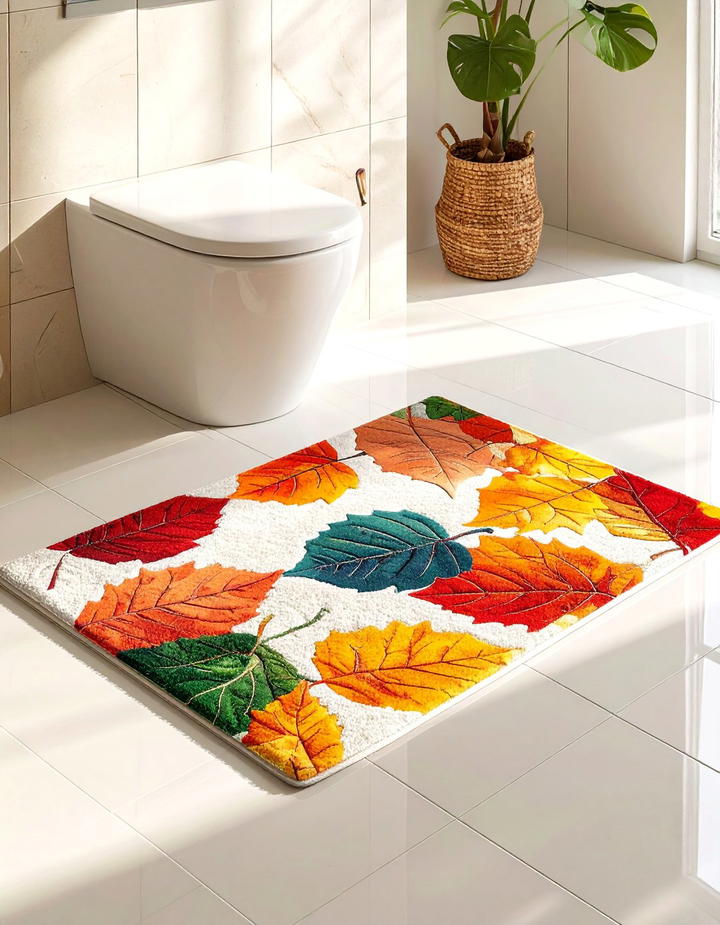 Nature Inspired Bath Mat - 50 fall bathroom decor ideas