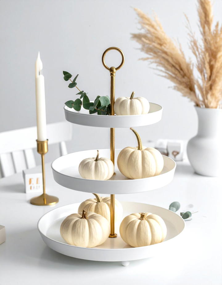 Neutral Modern Fall Aesthetic - 50 fall tiered tray decor ideas