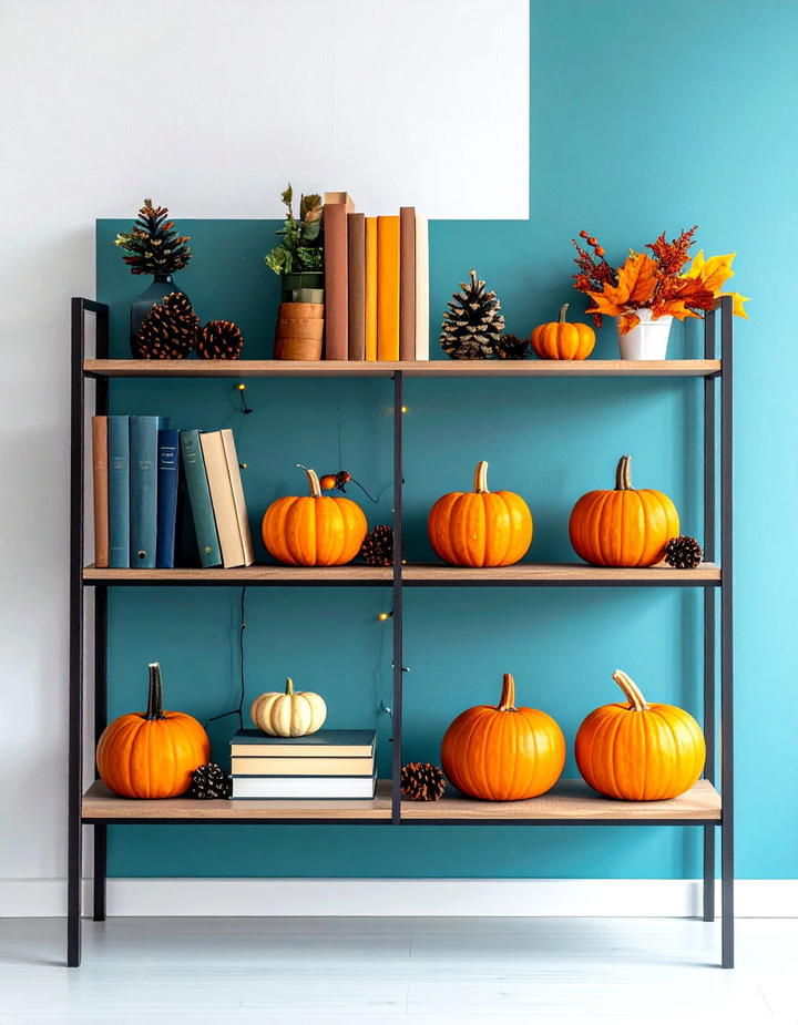 Office Bookshelf Autumn Styling - 50 fall office decor ideas