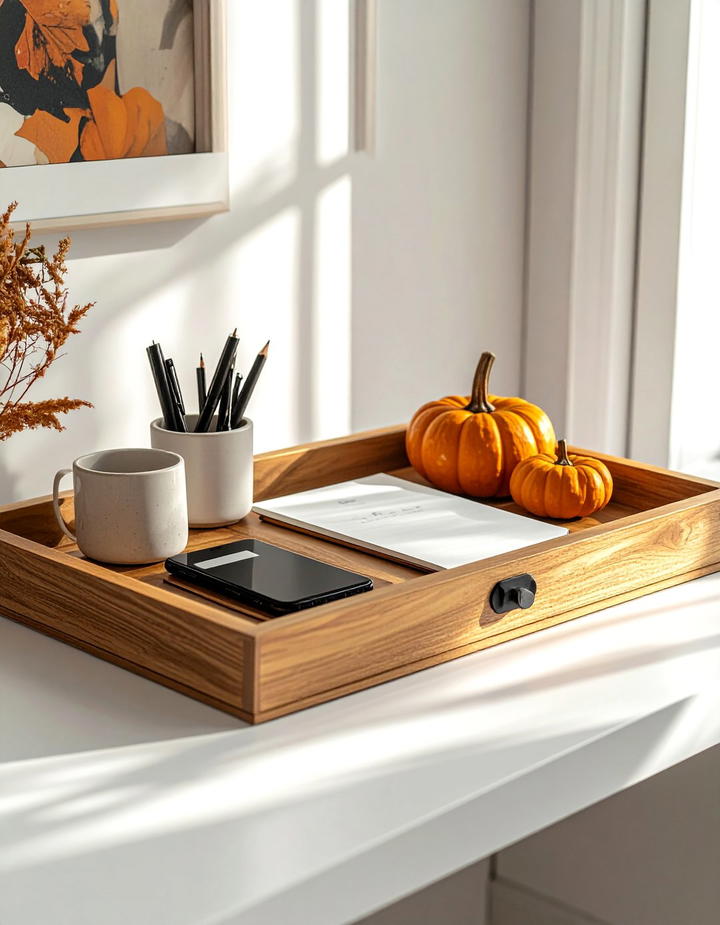 Office Desk Tray Fall Styling - 50 fall office decor ideas