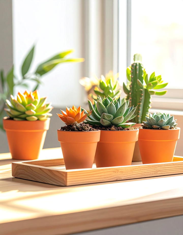 Office Desktop Succulent Garden - 50 fall office decor ideas