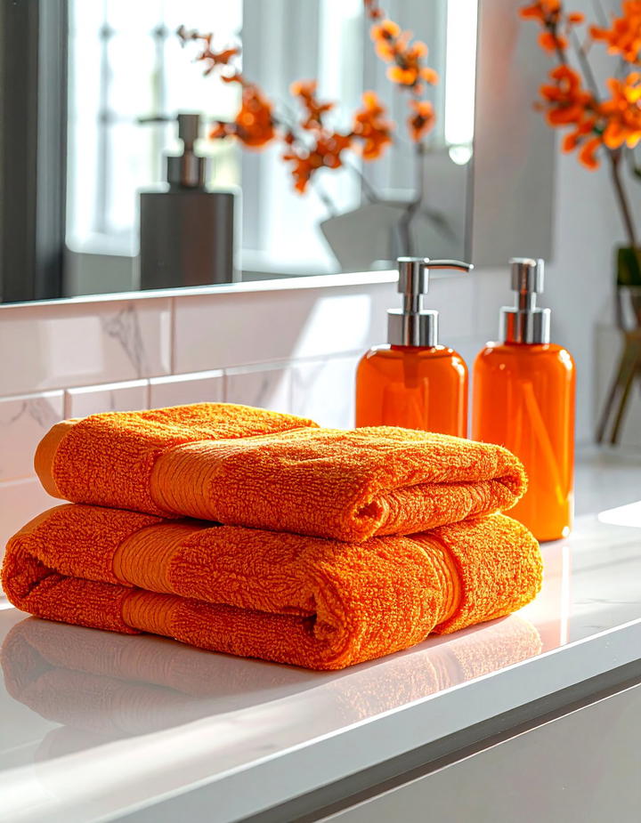 Orange Accent Pieces - 50 fall bathroom decor ideas