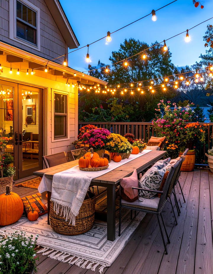 Outdoor Dining Area Fall Setting - 50 fall decor ideas