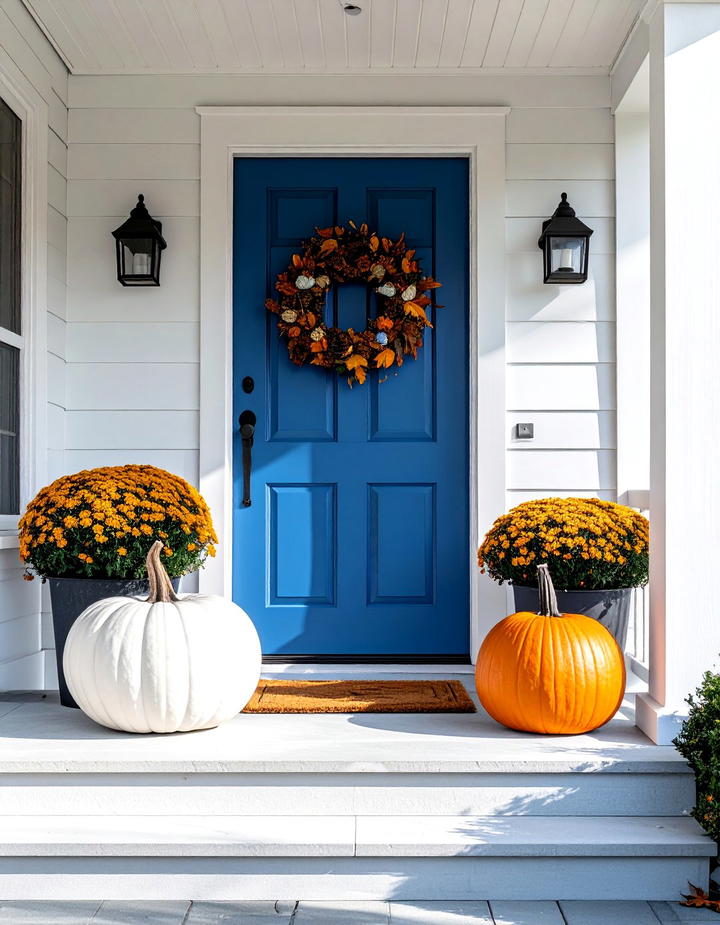 Oversized Pumpkin Statement - 50 modern fall porch decor ideas
