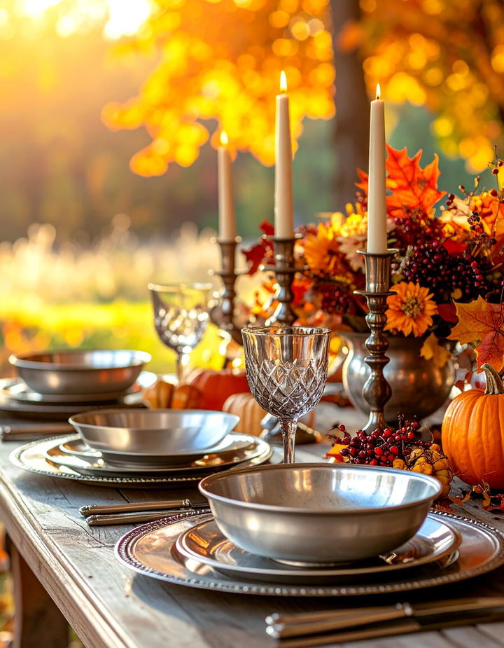 Pewter Serving Pieces - 50 fall table decor ideas