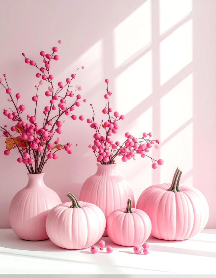 Pink Berry Stems - 50 pink fall decor ideas