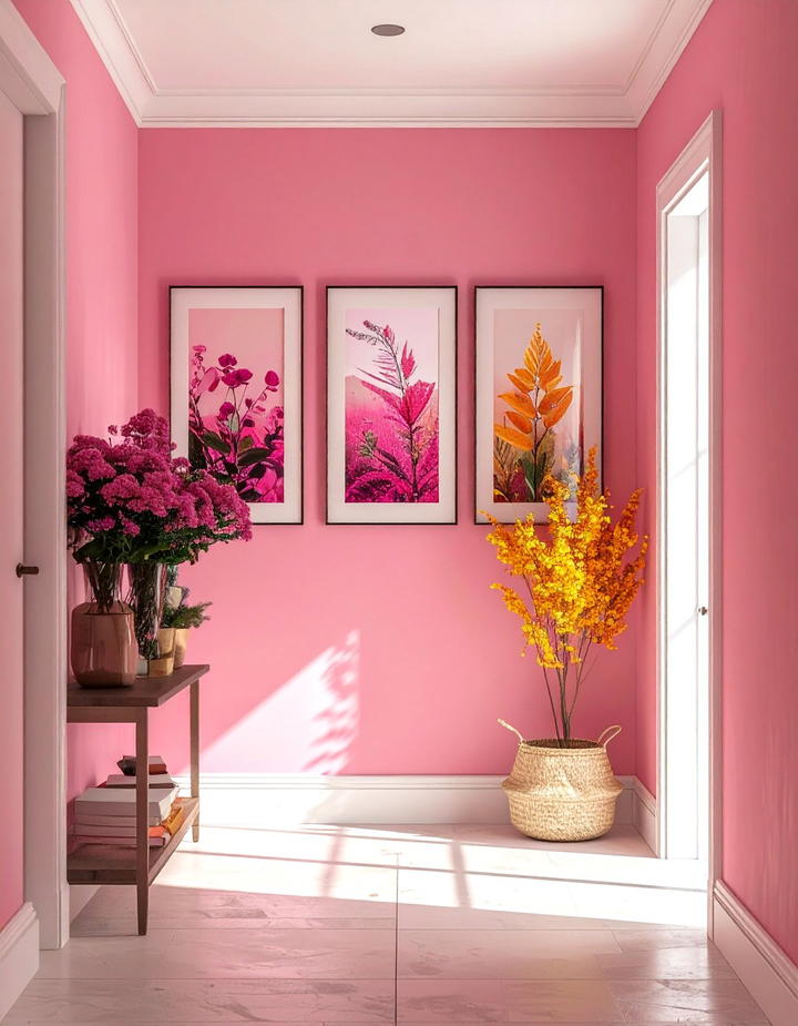 Pink Botanical Prints - 50 pink fall decor ideas