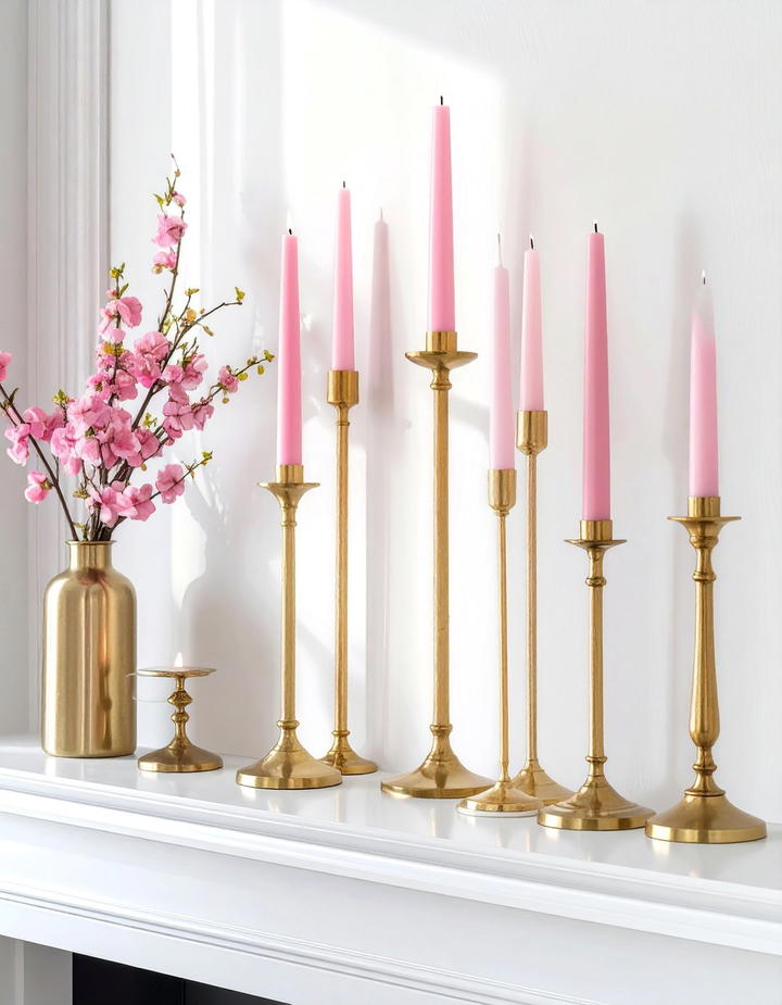 Pink Candlestick Collection - 50 pink fall decor ideas