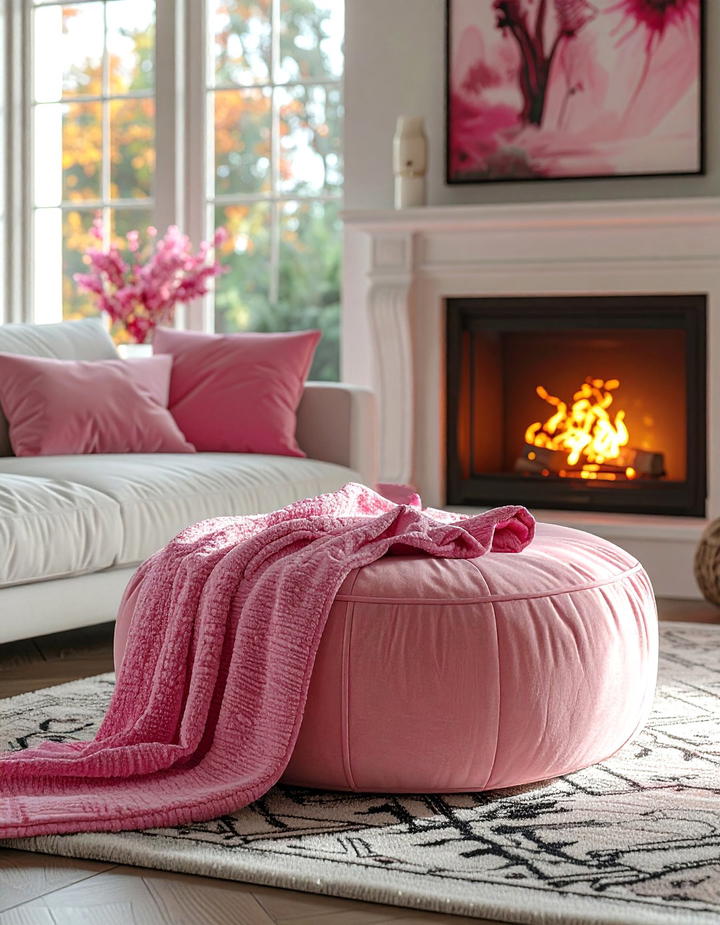 Pink Ottoman Refresh - 50 pink fall decor ideas