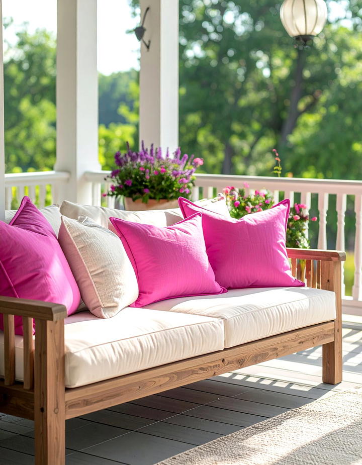 Pink Outdoor Pillows - 50 pink fall decor ideas