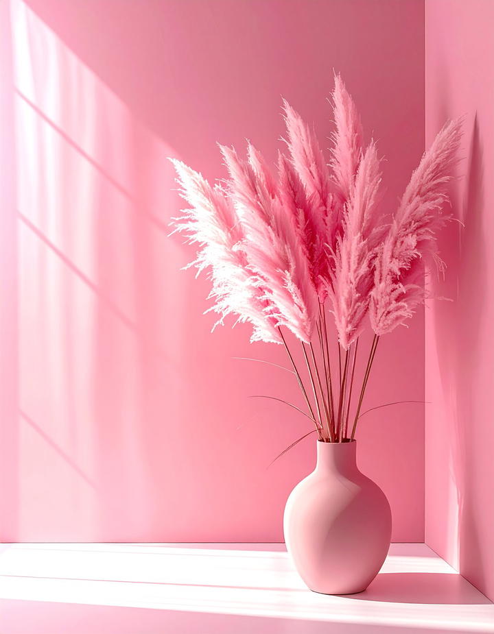 Pink Pampas Grass - 50 pink fall decor ideas