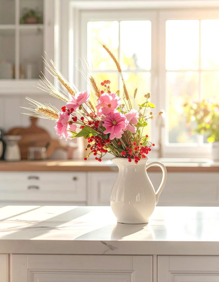 Pink Pitcher Displays - 50 pink fall decor ideas