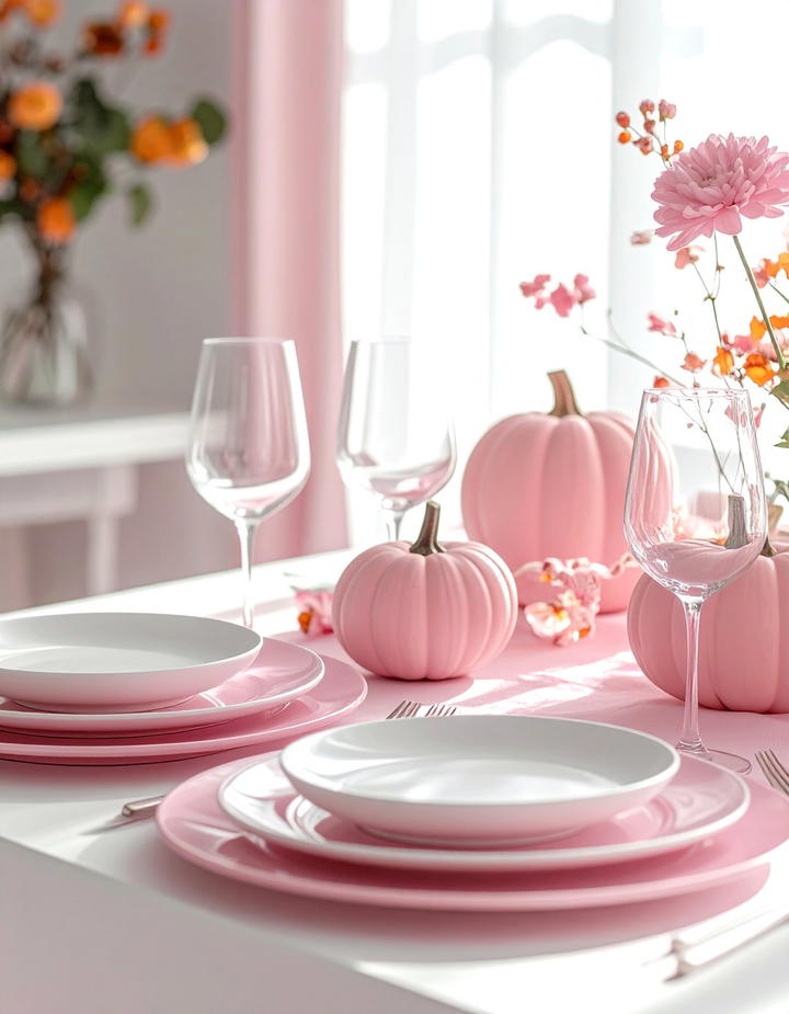 Pink Table Setting - 50 pink fall decor ideas