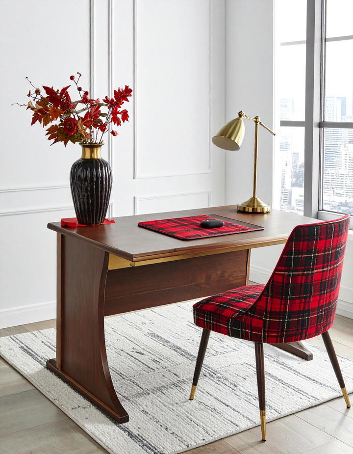 Plaid Pattern Office Textiles - 50 fall office decor ideas