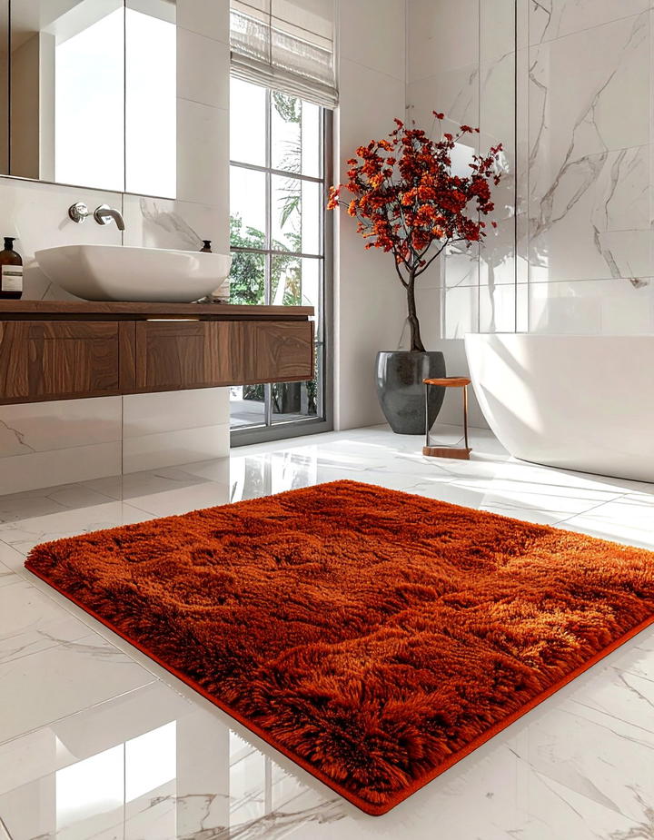Plush Bathroom Rug - 50 fall bathroom decor ideas