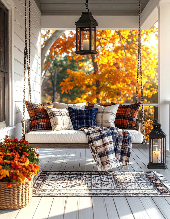 Porch Swing Cozy Corner - 50 fall decor ideas