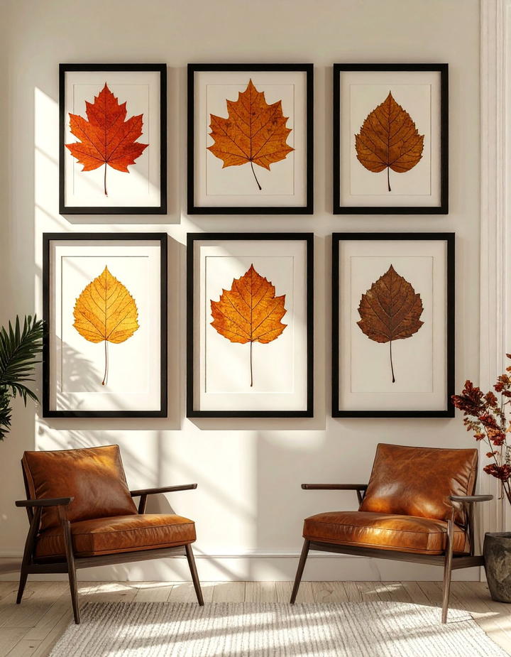 Pressed Leaf Wall Art - 50 fall leaves decor ideas