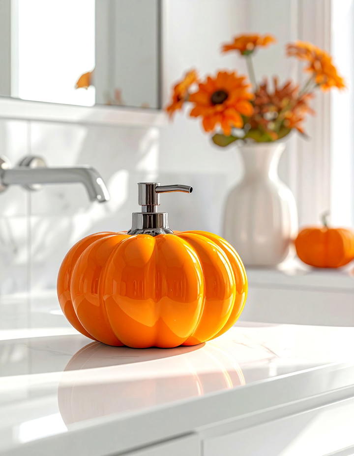 Pumpkin Soap Dispenser - 50 fall bathroom decor ideas