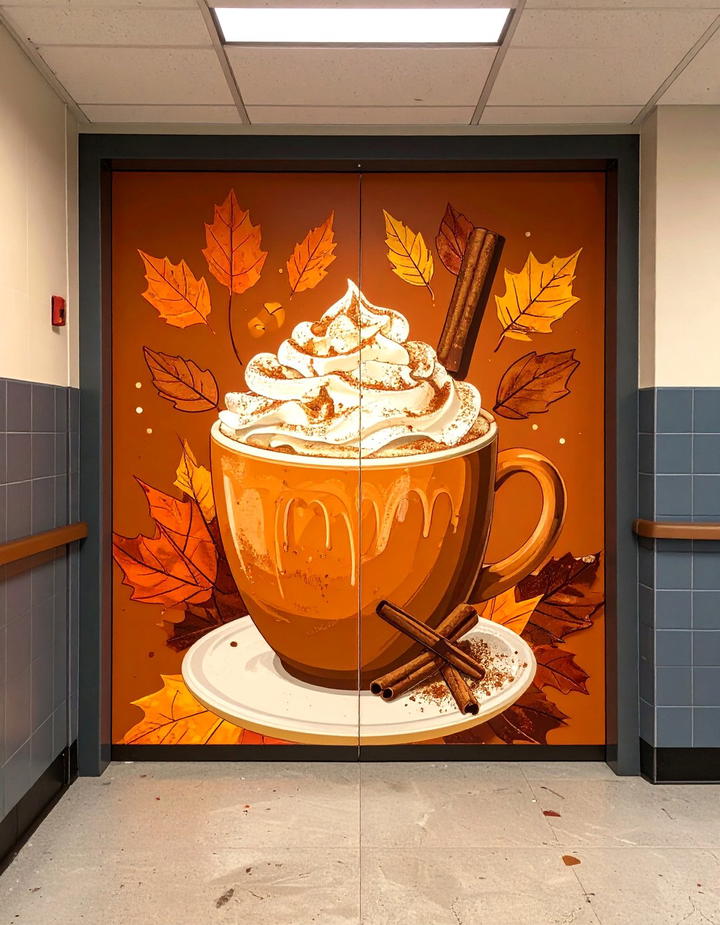 Pumpkin Spice Display - 50 fall door decor classroom ideas