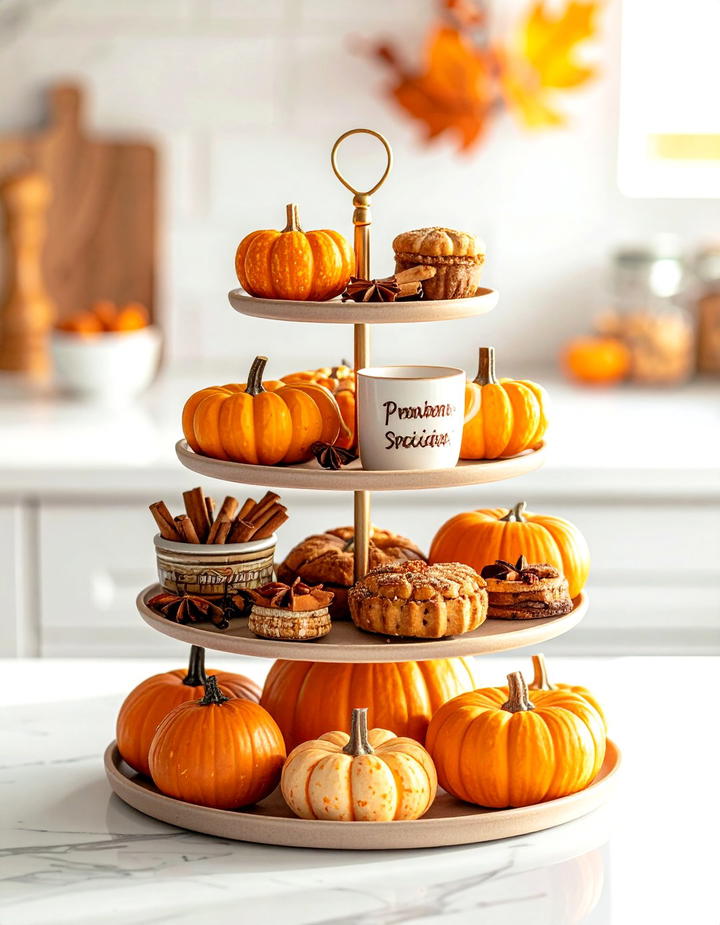 Pumpkin Spice Everything - 50 fall tiered tray decor ideas