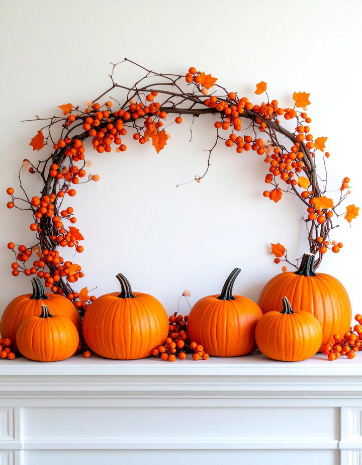 Pumpkin and Bittersweet Vine Arrangement - 50 fall pumpkin decor ideas
