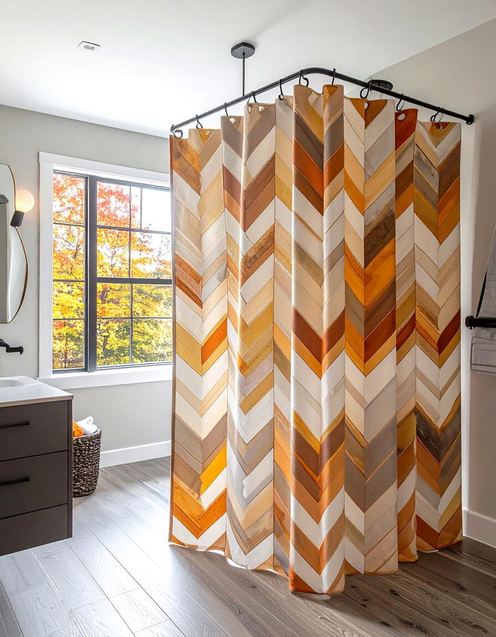 Quilted Shower Curtain - 50 fall bathroom decor ideas