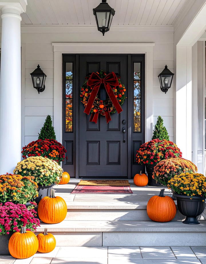 Ribbon and Bow Details - 50 modern fall porch decor ideas