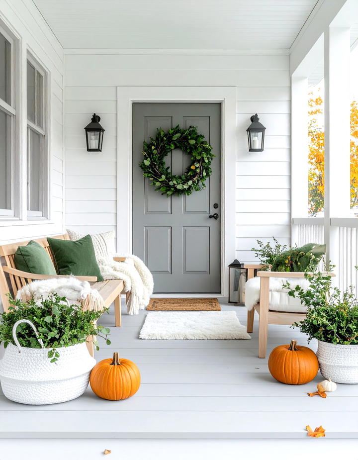 Scandinavian Simple Style - 50 modern fall porch decor ideas