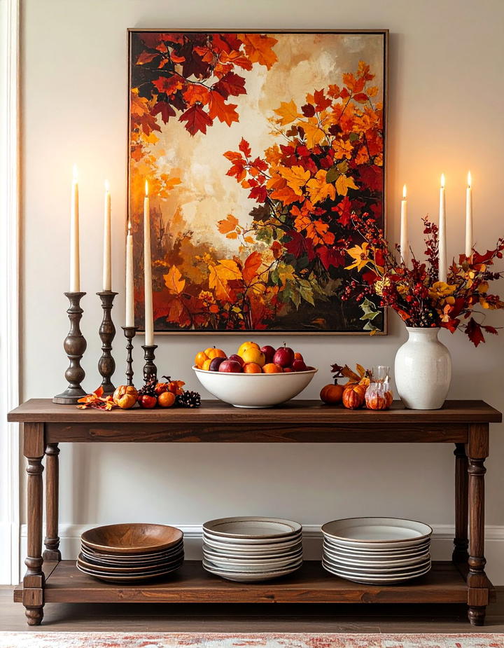 Sideboard Complete Autumn Buffet - 50 fall decor ideas