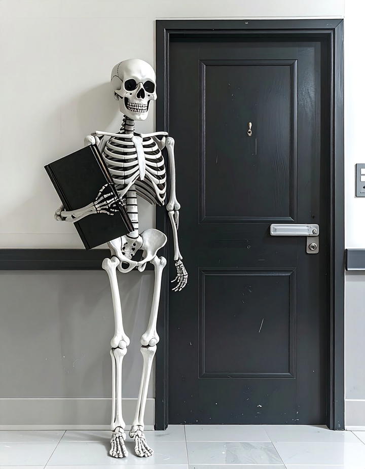 Skeleton Learning Display - 50 fall door decor classroom ideas