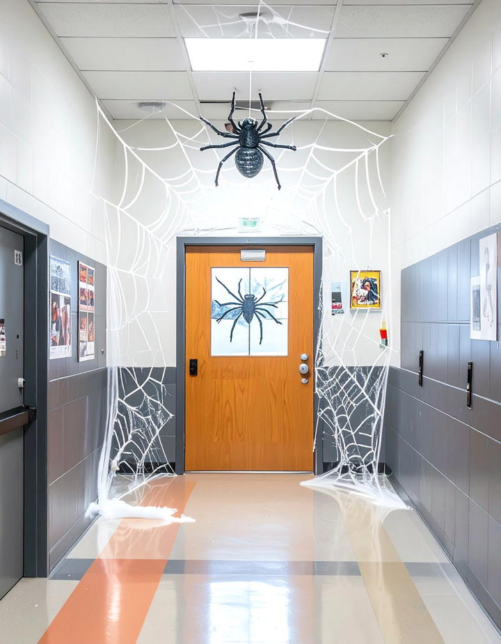 Spider Web Students - 50 fall door decor classroom ideas