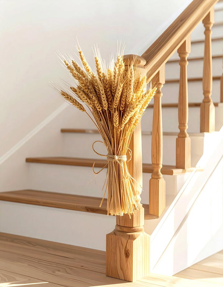 Staircase Newel Post - 50 minimalist fall decor ideas