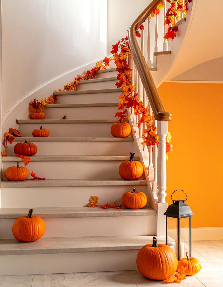 Staircase Subtle Autumn Path - 50 fall decor ideas