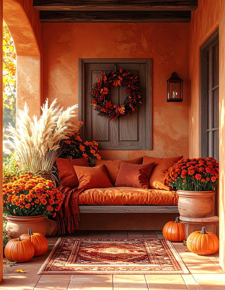 Terracotta and Rust Tones - 50 modern fall porch decor ideas