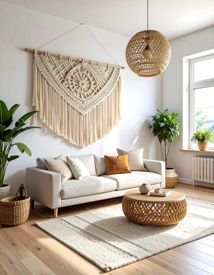 Textured Wall Hanging - 50 living room fall decor ideas