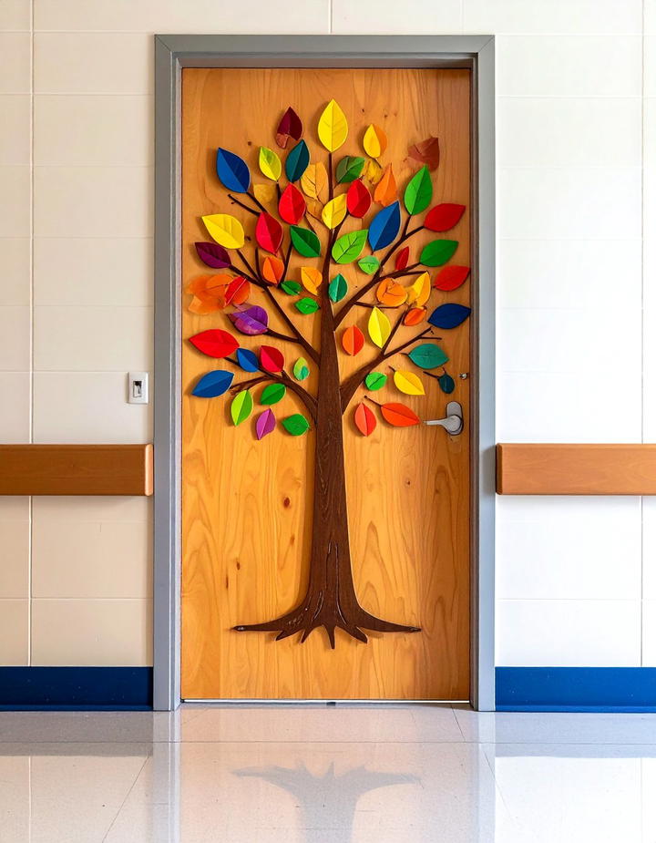 Thankful Tree Growth - 50 fall door decor classroom ideas