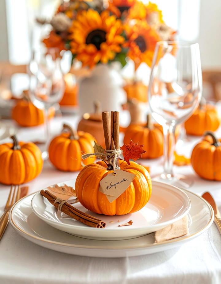 Thanksgiving Place Card Settings - 50 fall table decor ideas